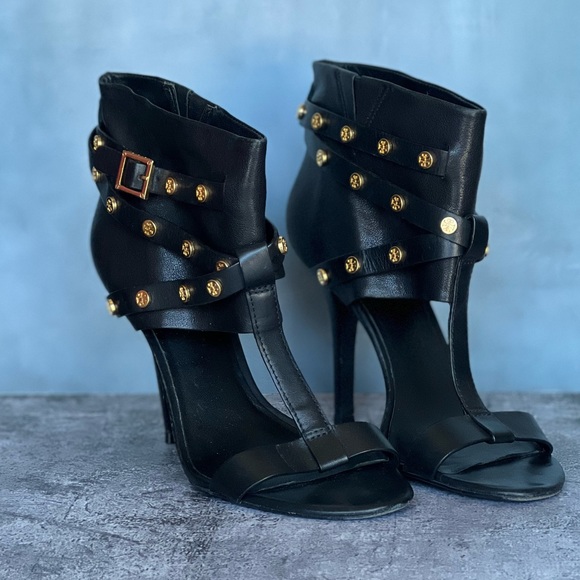Tory Burch black studded leather booties - Picture 2 of 8